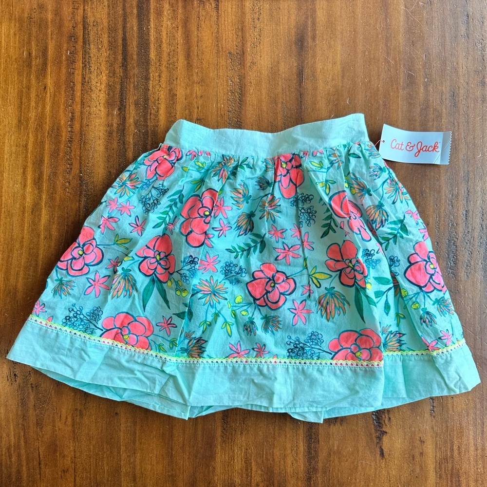 Cat & Jack Vibrant Floral Skirt - Medium (7/8)